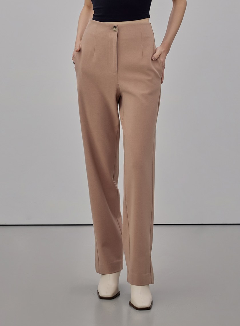 經典窄管開衩西裝長褲